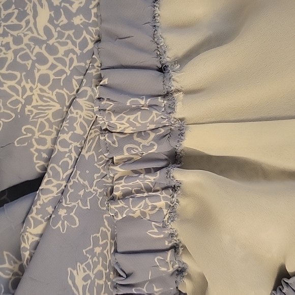 VTG Handmade 1990s Baby Blue Floral Fairycore Swing Midi Skirt - Picture 9 of 10